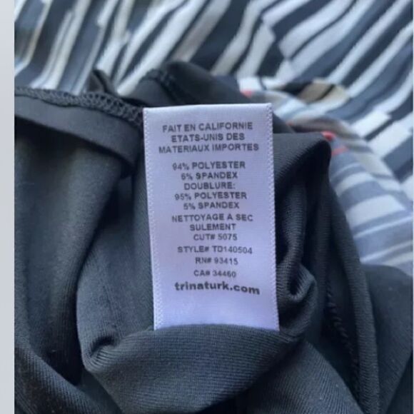 Trina Turk Womens Red And Black Stripe Dress - Picture 7 of 7